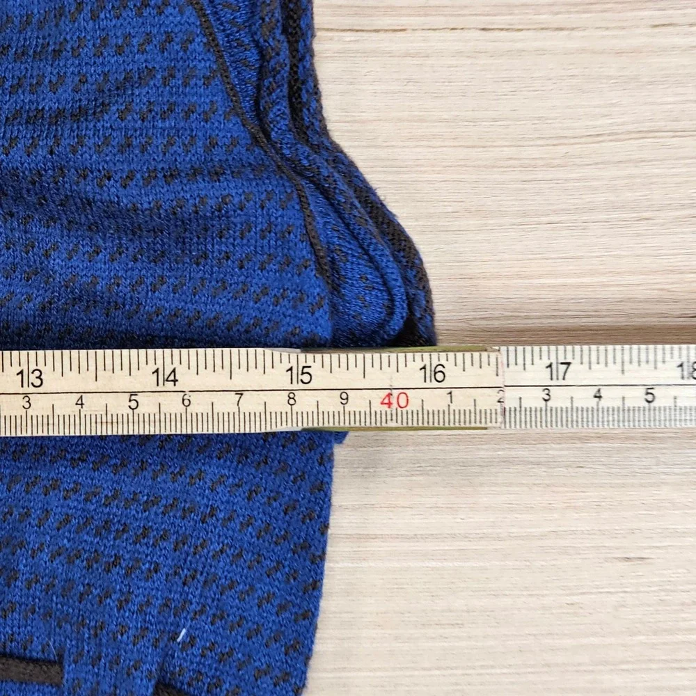 Chelsea & Violet Dress Women L Blue Sleeveless Knit‎ Ruffle Trim Drawstring
